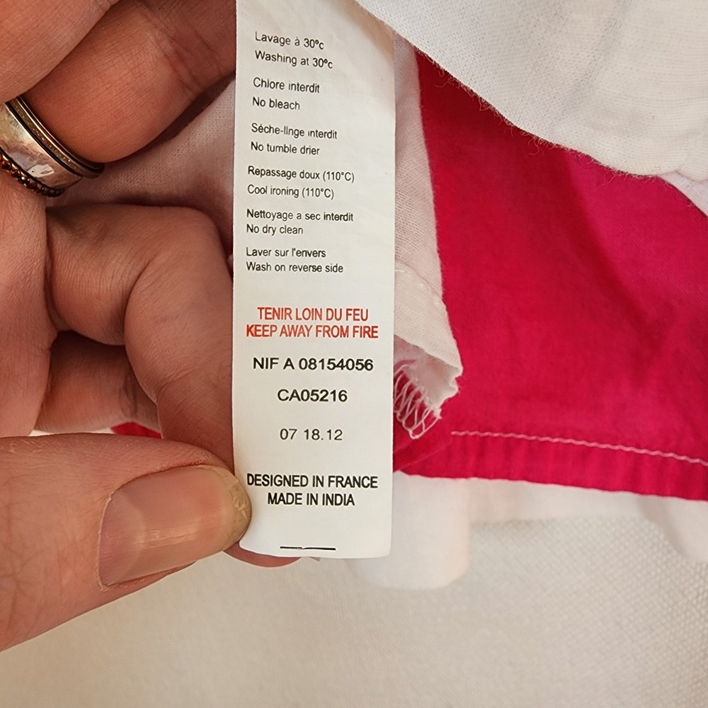 Catimini France Girls White Pink Lace Embroidered Dress Ruffles 100% Cotton Sz 4 - Picture 10 of 10